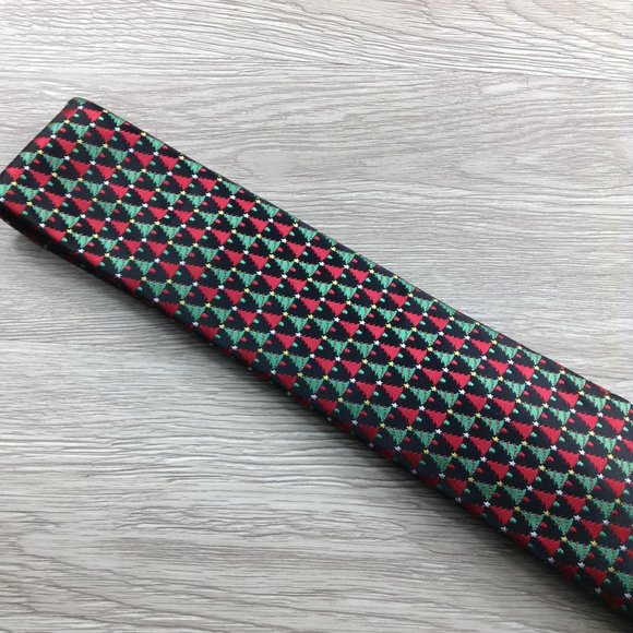 Hallmark Black Christmas Trees Tie - Picture 3 of 3
